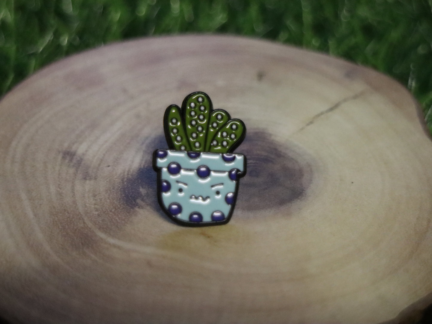 Angry Potted Cactus Pin