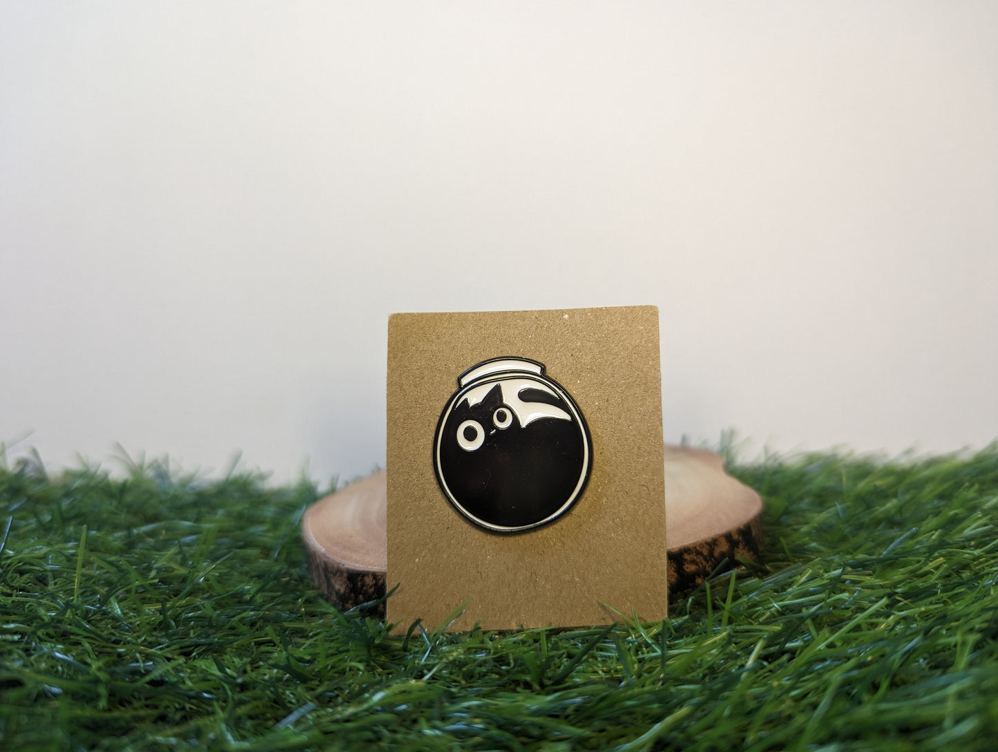 Black Cat In Fish Bowl Pin