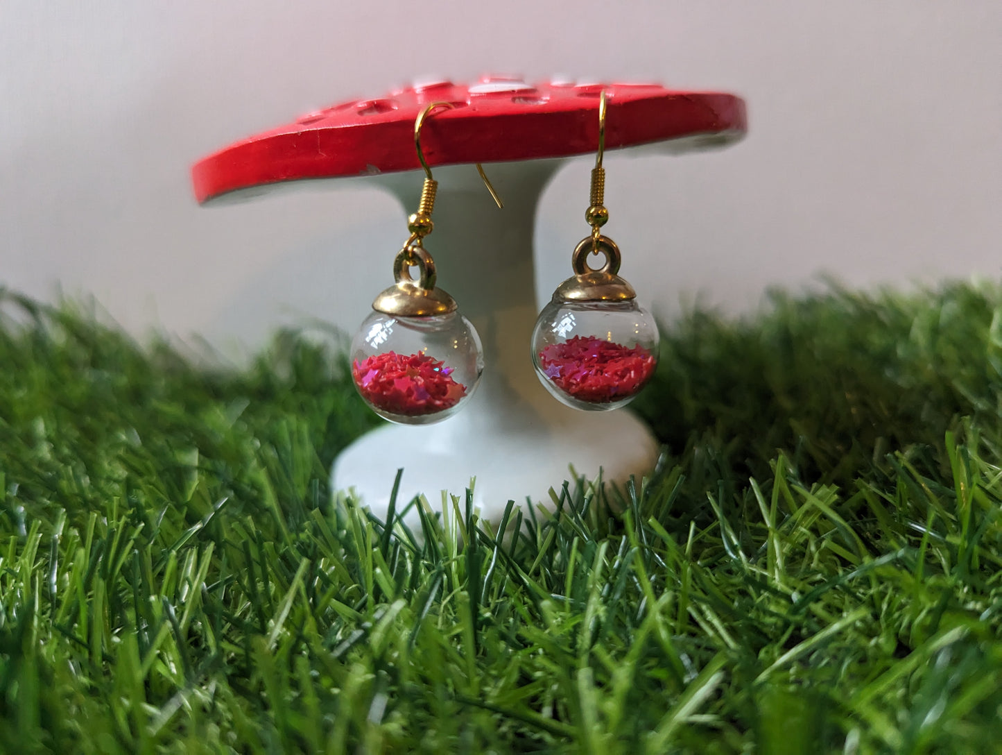 Christmas Star Filled Bauble Earrings