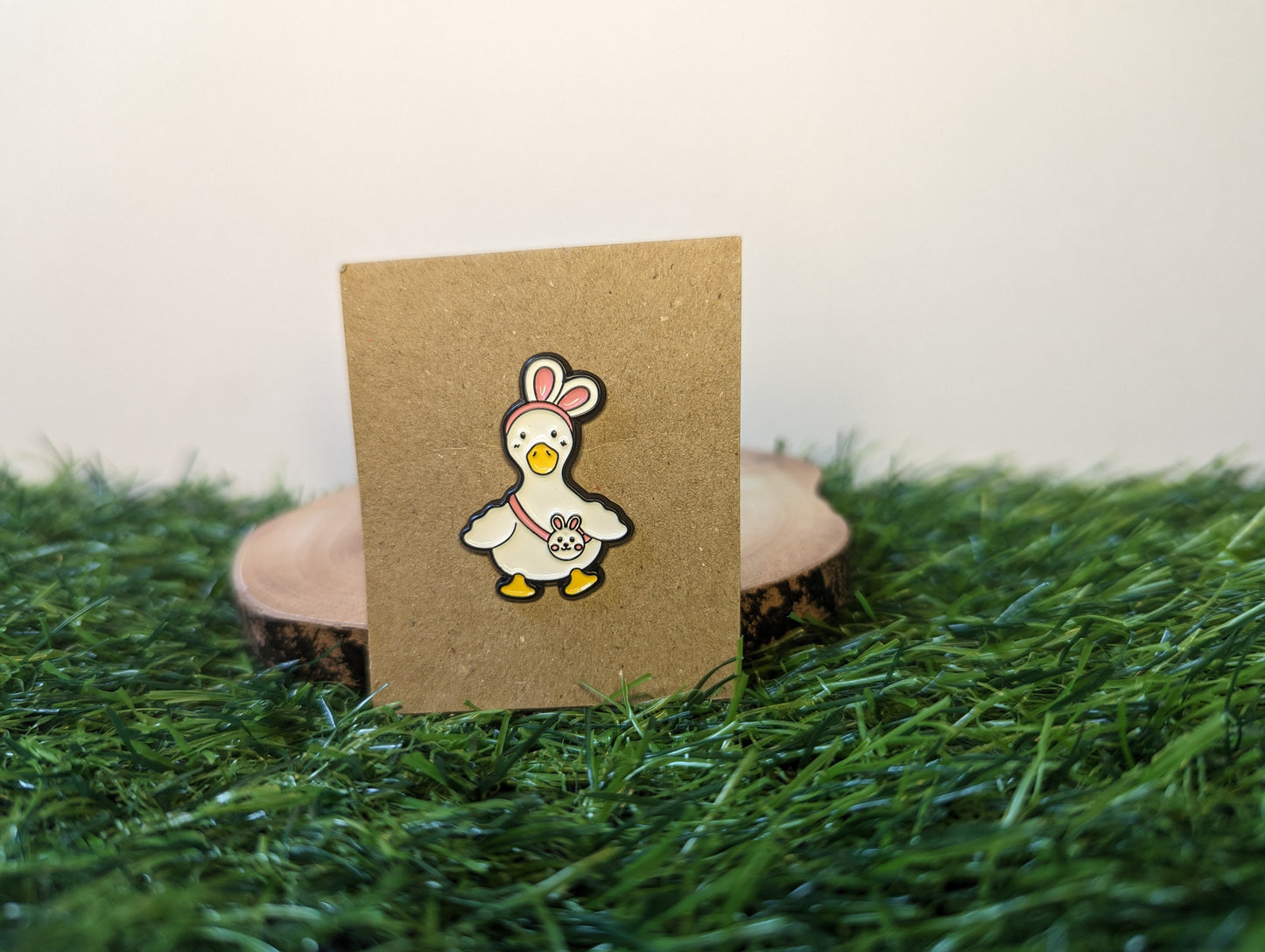Duck Wearing Bunny Ears Pin