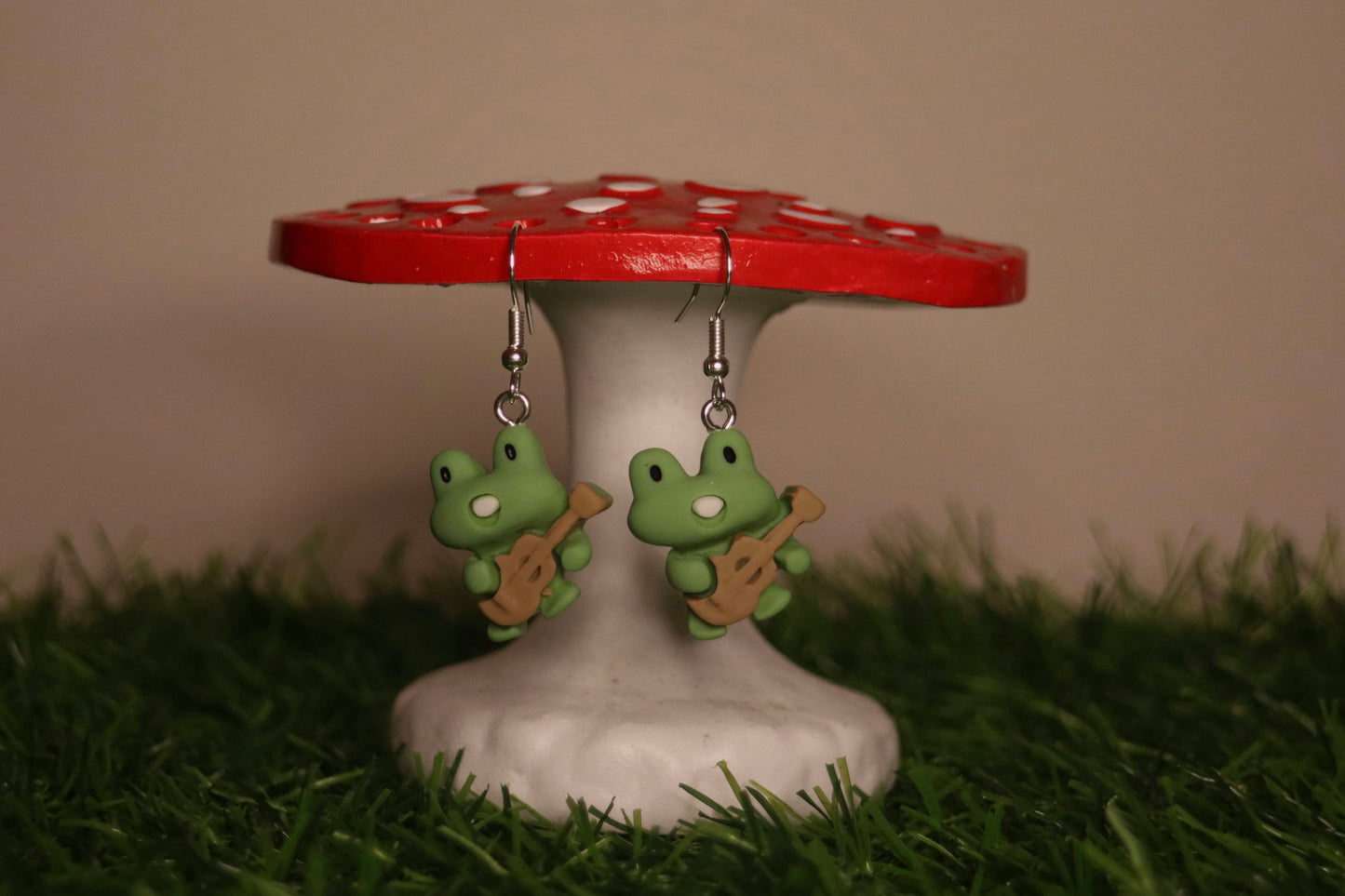 Frog Playing Guitar Earrings