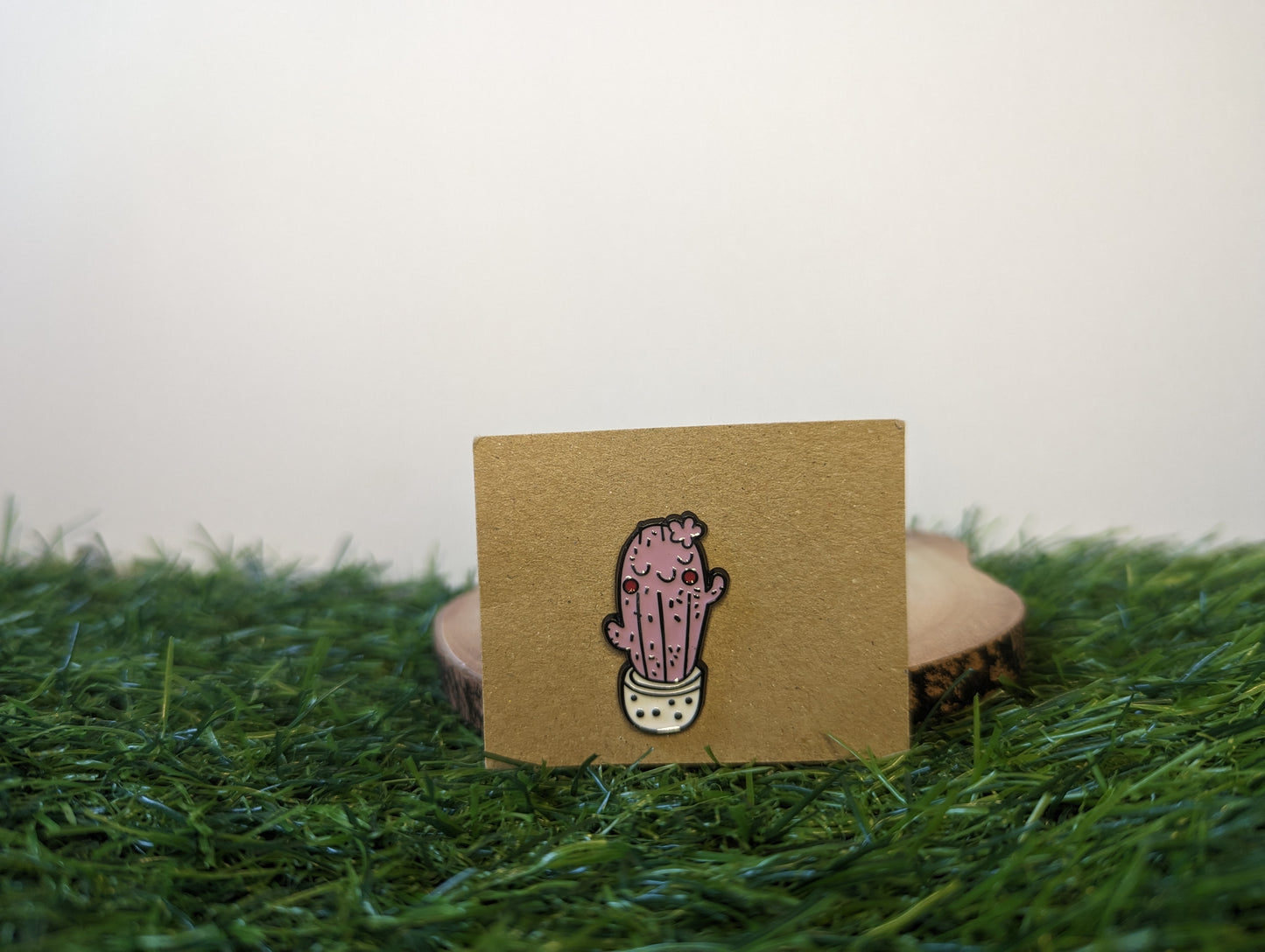 Happy Purple Cactus Pin