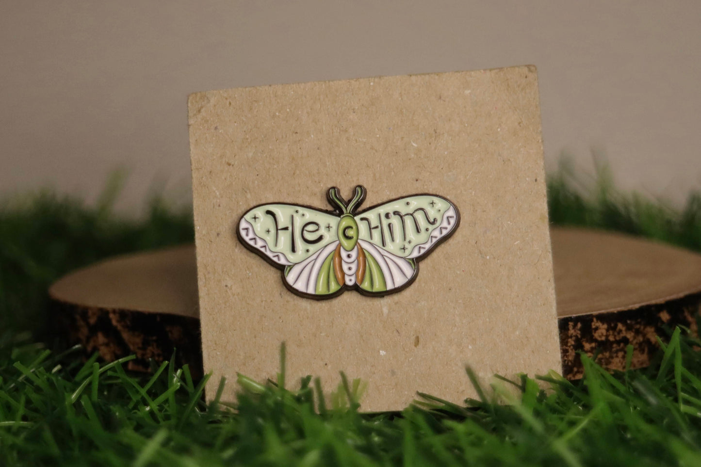 Moth Pronoun (Various Pronouns Available) Pin