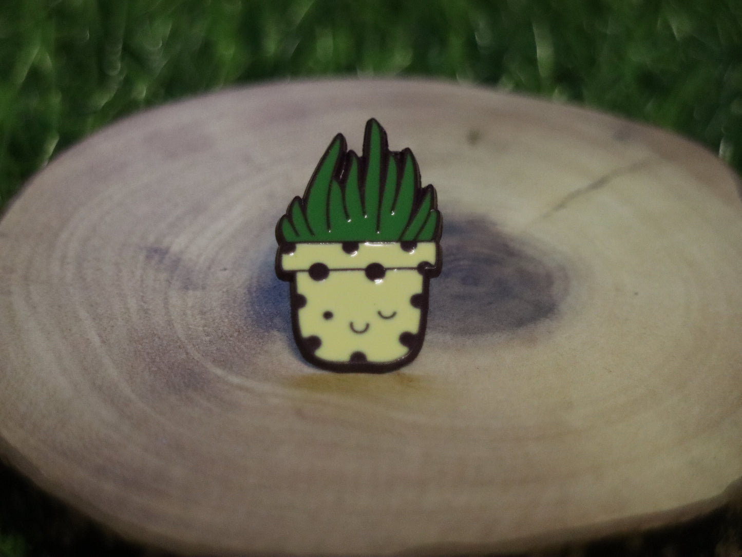 Potted Cheeky Winking Snake Plant Pin