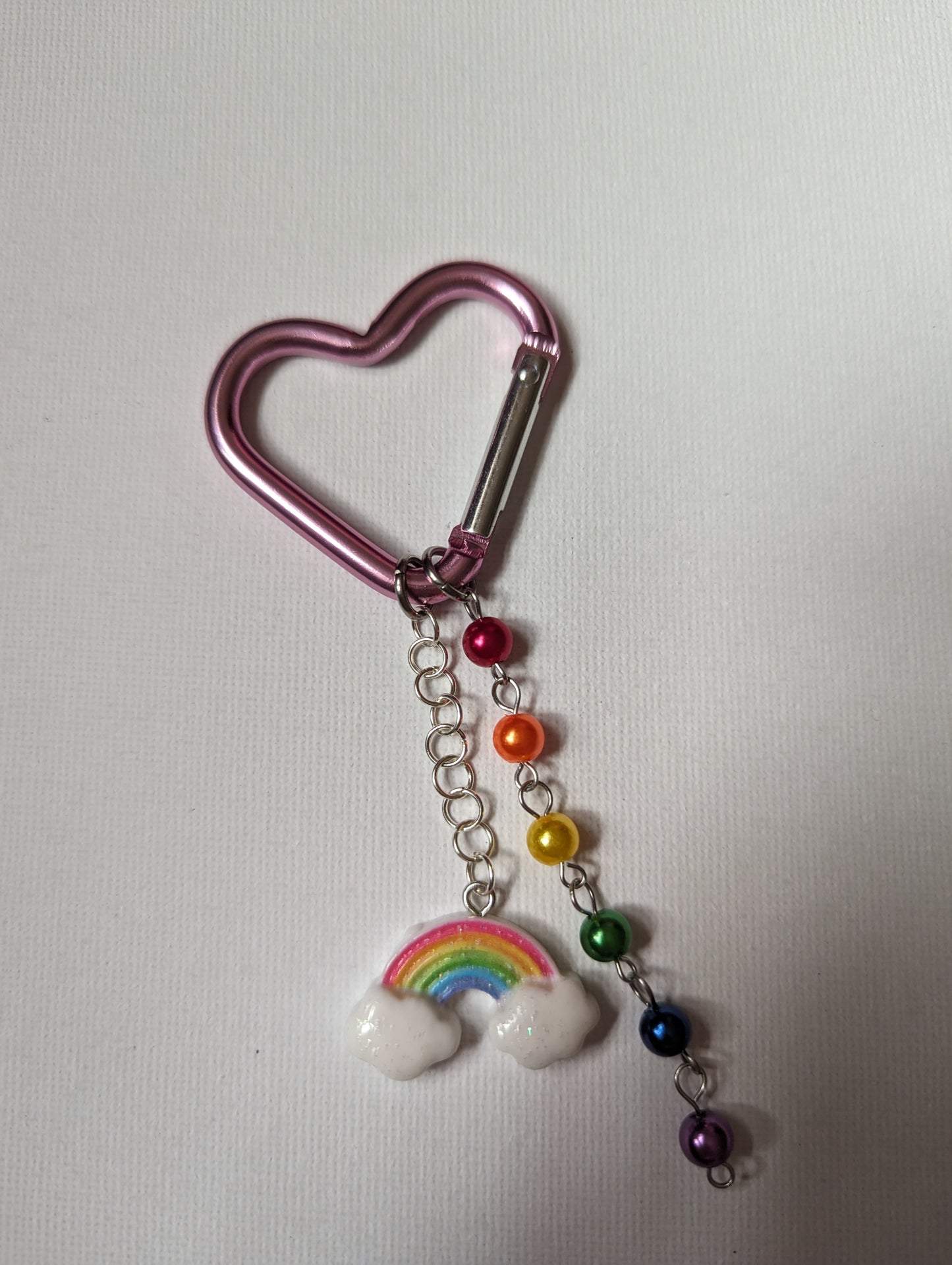 Heart Carabiner with Rainbow