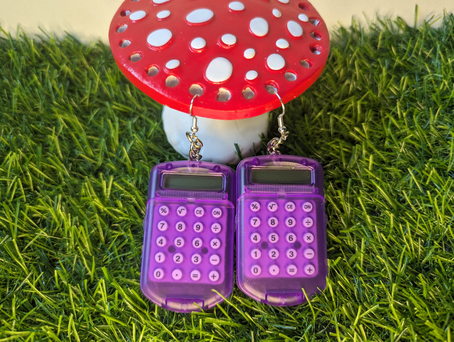 Purple Calculator Earrings