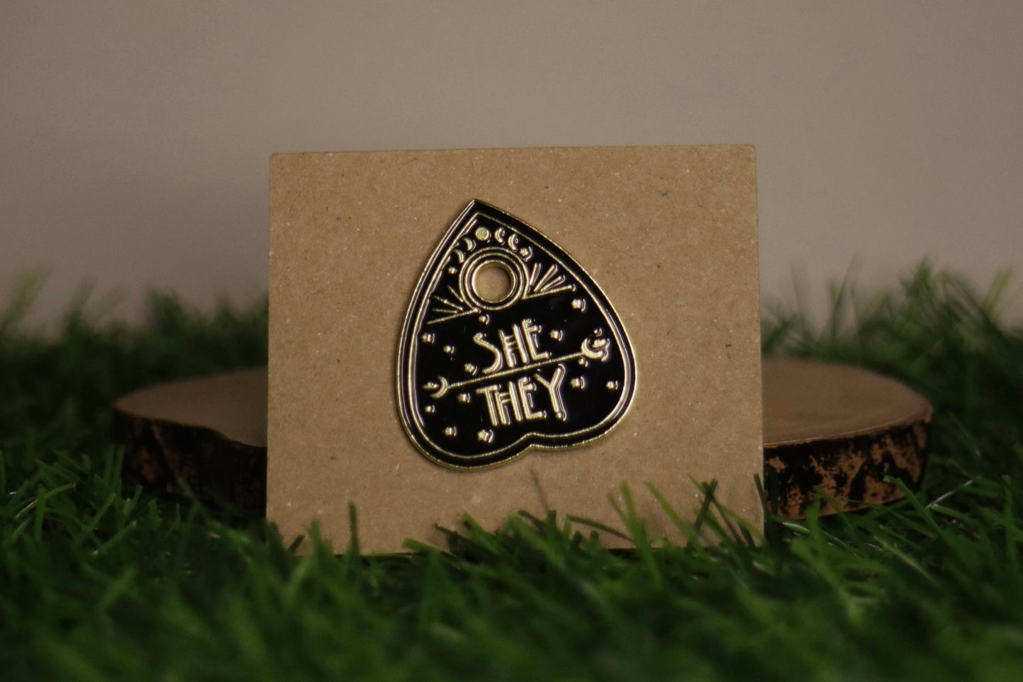 Planchette Pronoun (Various Pronouns Available) Pin
