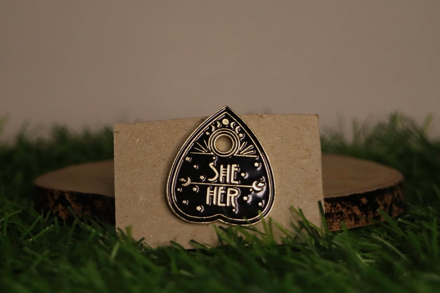 Planchette Pronoun (Various Pronouns Available) Pin