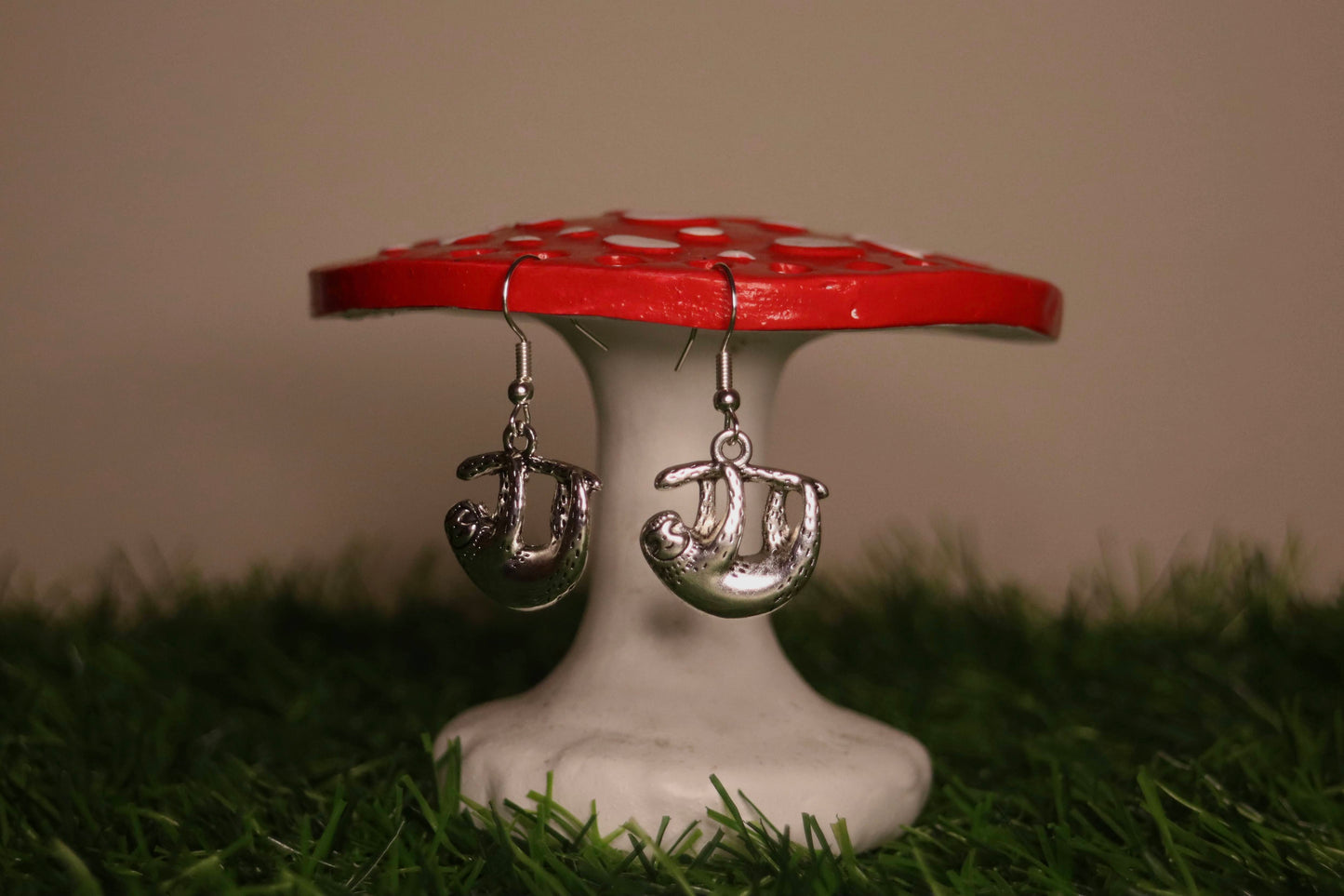 Silver Sloth Earrings