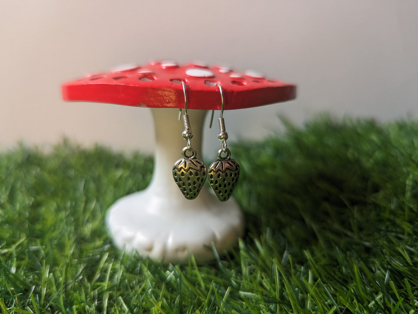Silver Strawberry Earrings