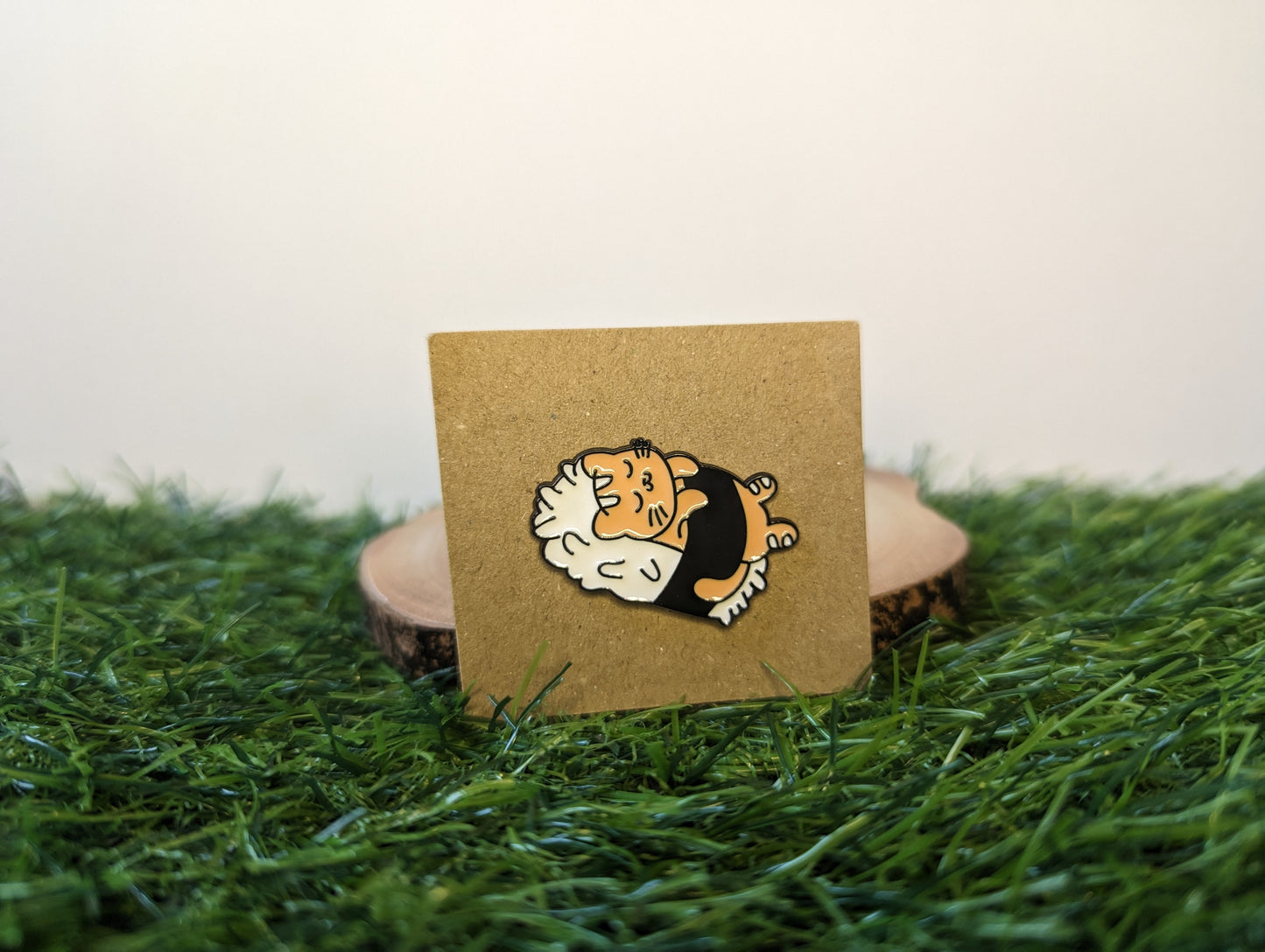 Sleeping Orange Sushi Cat Pin