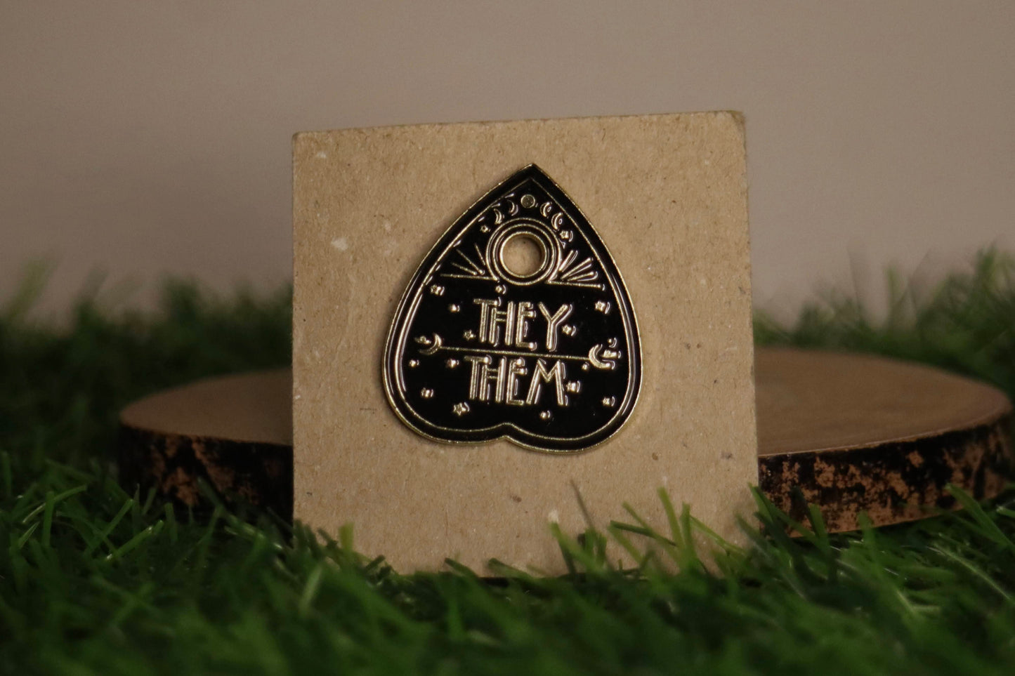 Planchette Pronoun (Various Pronouns Available) Pin