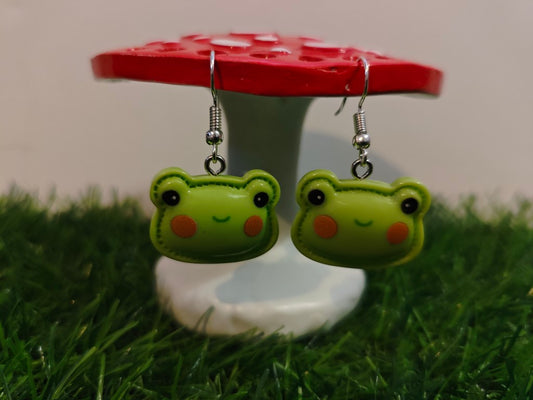 Blushing Frog Earrings