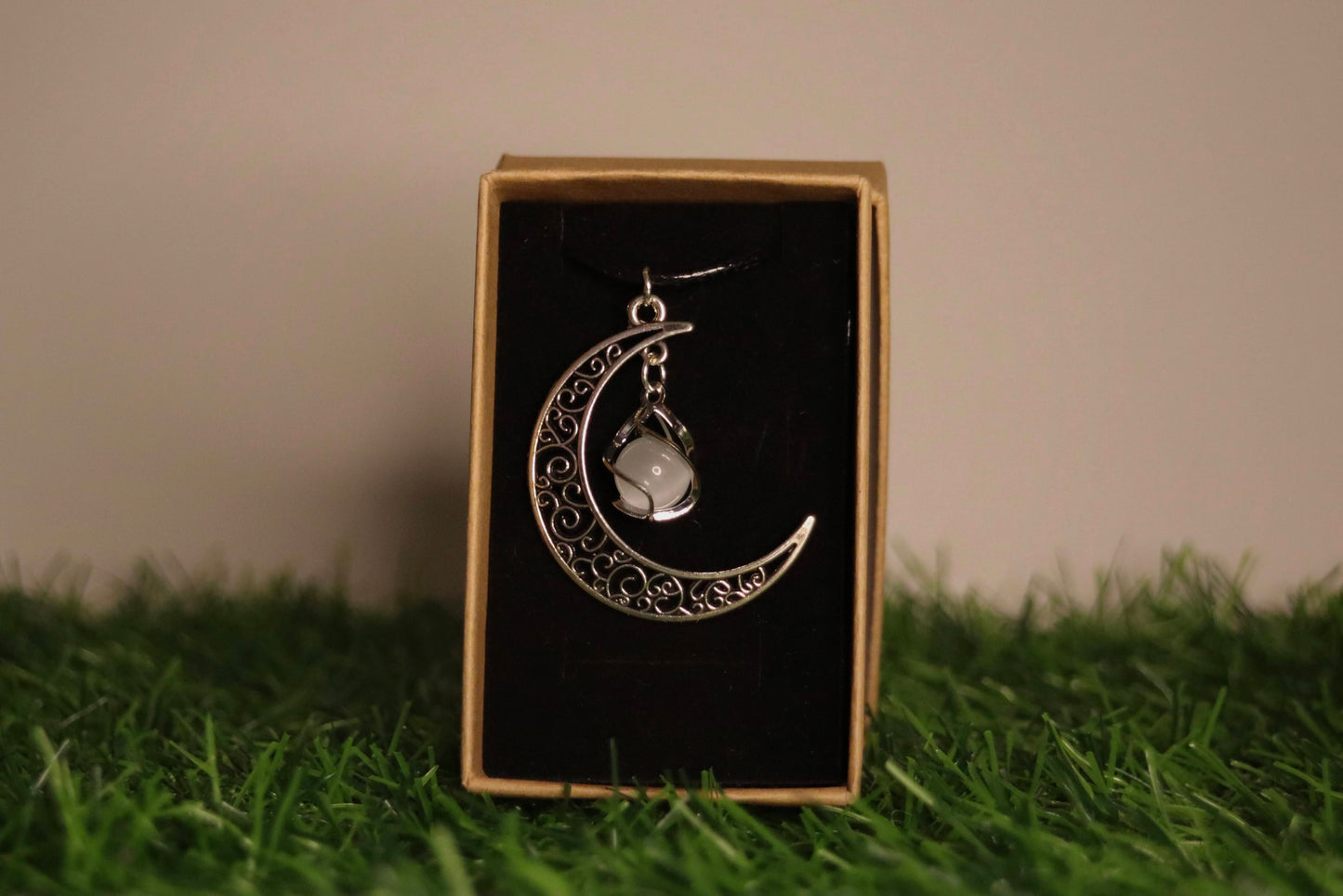 Silver Crescent Moon Necklace