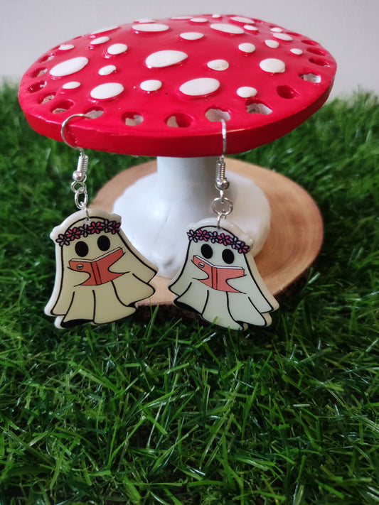 Christmas Carol Singing Ghost Earrings