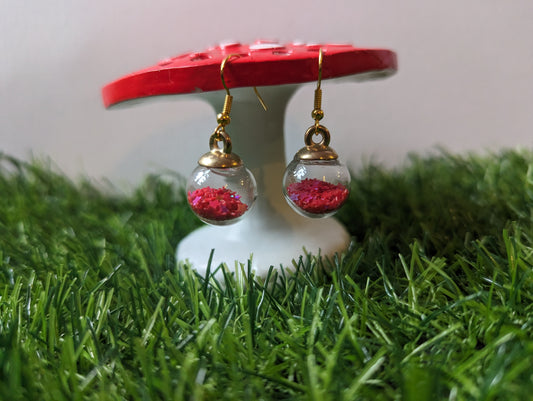 Christmas Star Filled Bauble Earrings