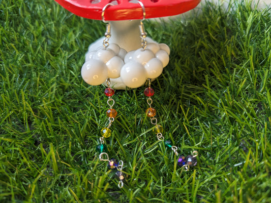 Cloud With Dangling Rainbow Earrings