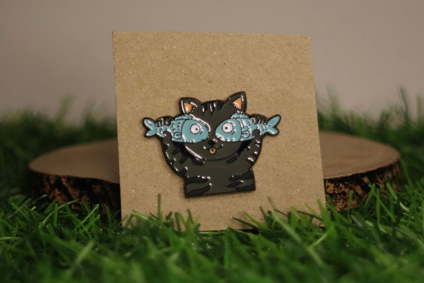 Cat With Fish Eyes Pin