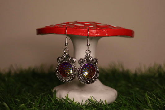 Silver Dragonscale Earrings