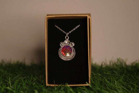 Silver Dragonscale Oval Necklace