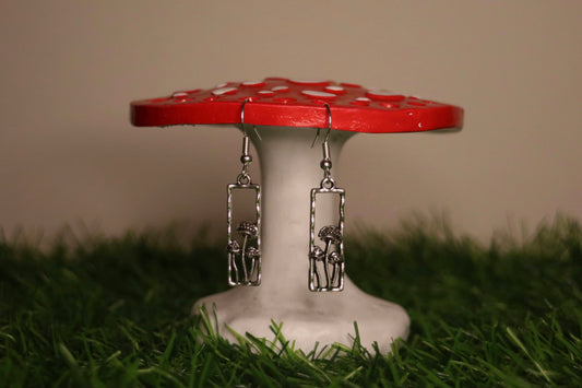 Silver Framed Toadstool Earrings