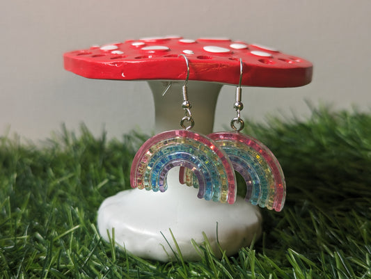 Glittery Rainbow Earrings