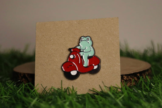 Glum Frog On Scooter Pin