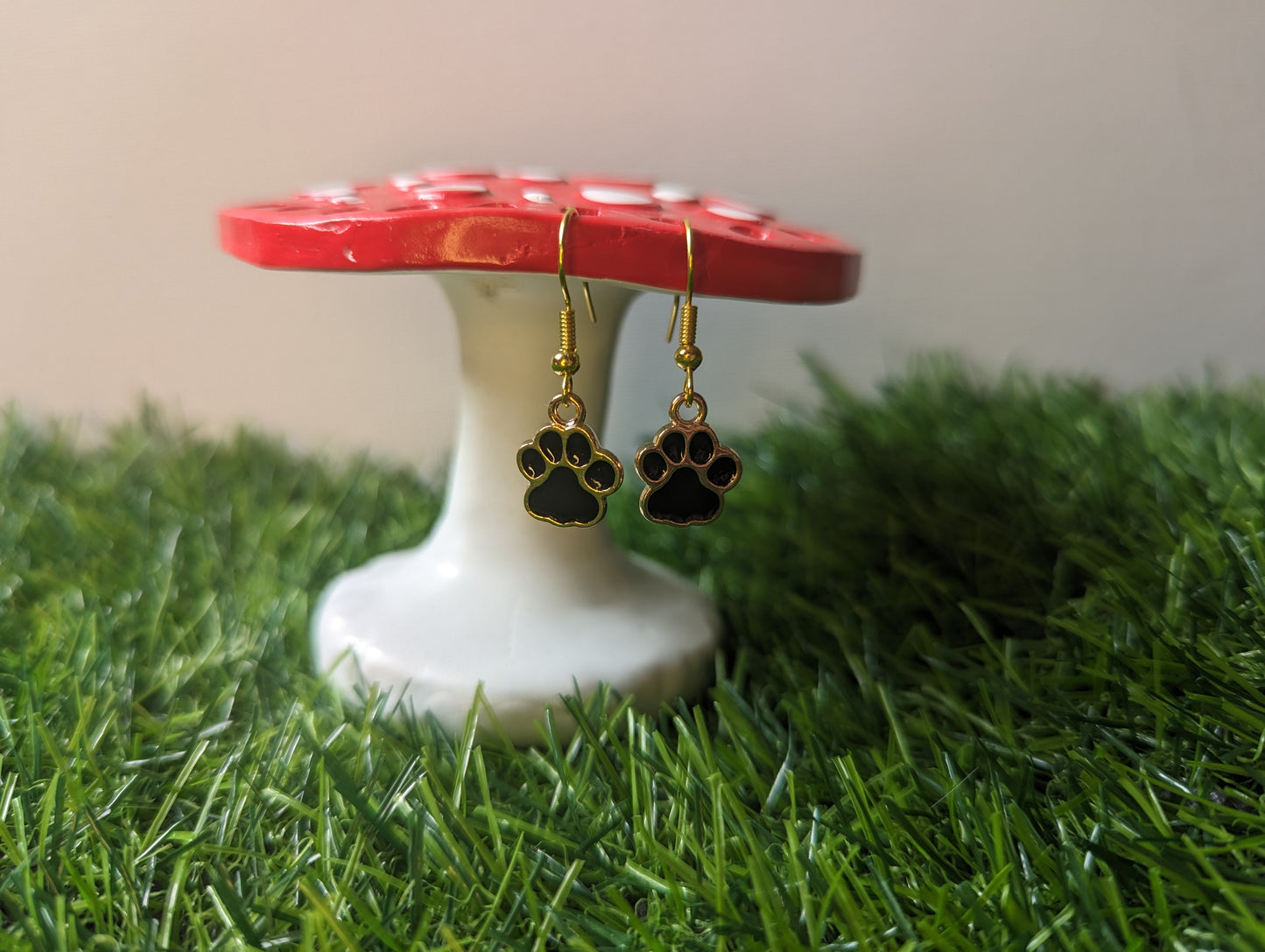 Gold Paw Print Earrings