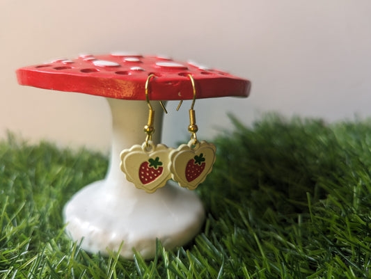 Gold Strawberry Earrings