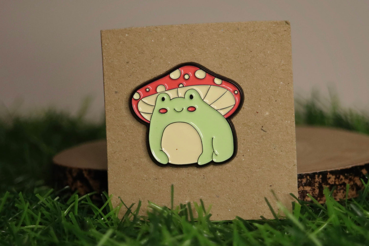 Happy Mushroom Frog Pin
