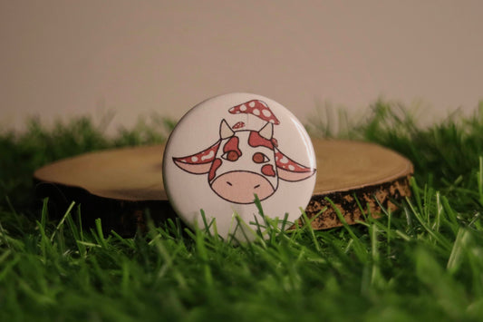 Mushroom Cow Badge