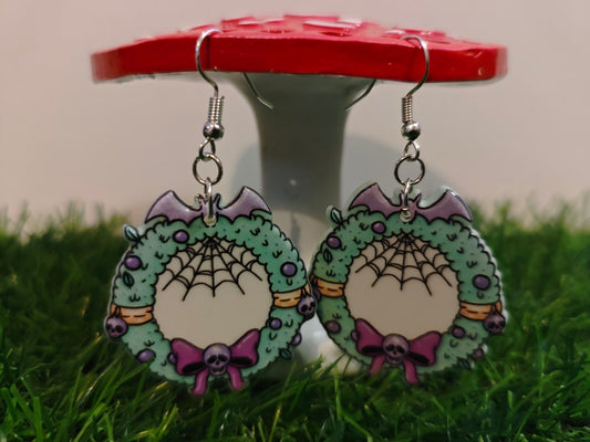 Pastel Festive Wreath Earrings