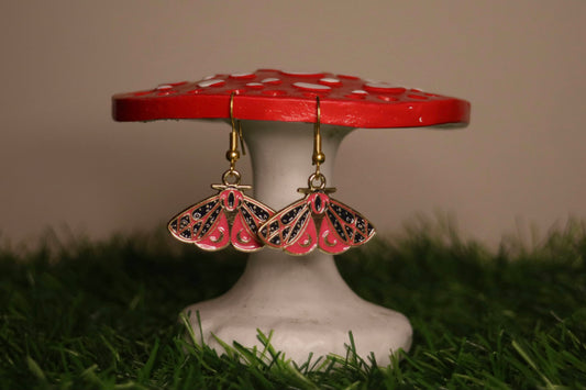 Pink Moth Earrings
