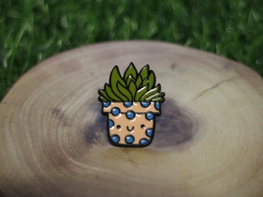 Potted Smiley Succulent Plant Pin