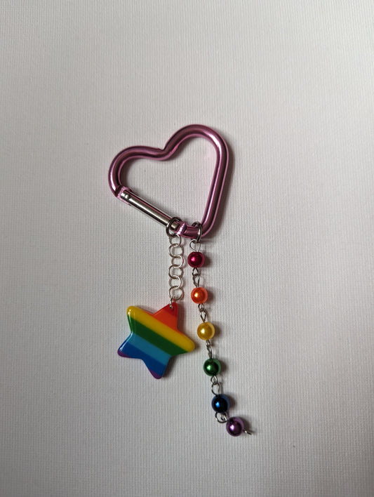 Heart Carabiner with Rainbow Star
