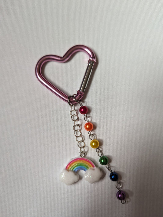 Heart Carabiner with Rainbow