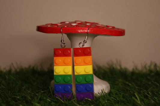 Rainbow Brick Earrings