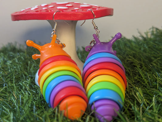 Rainbow Slug Earrings