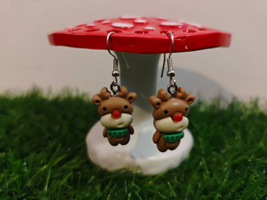 Red Nose Reindeer Earrings