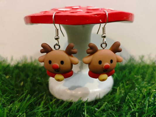 Reindeer Head Earrings