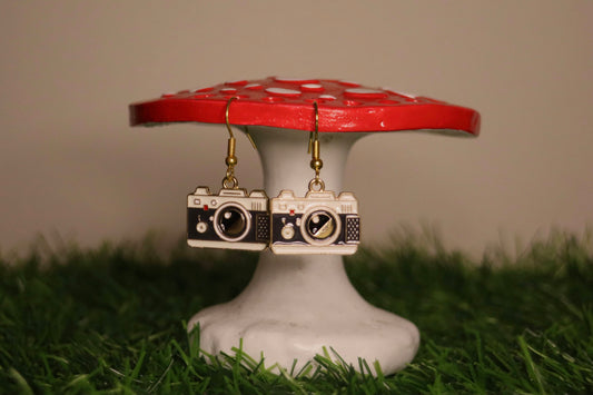 Retro Camera Gold Earrings