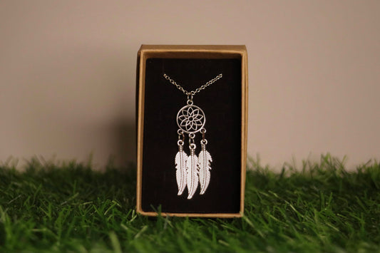 Silver Dream Catcher Necklace