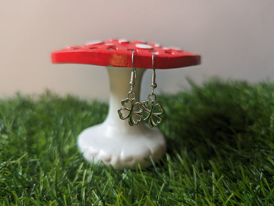 Silver Lucky Clover Earrings