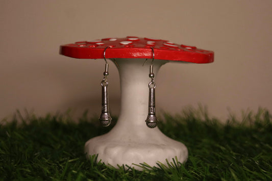 Silver Microphone Earrings