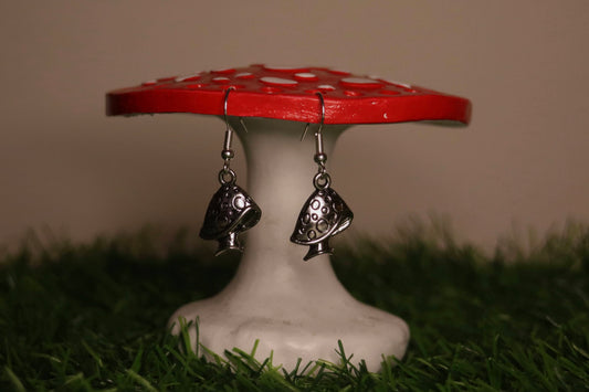 Silver Mushroom Earrings
