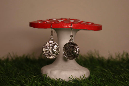 Silver Sun Circular Earrings