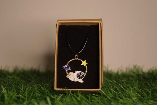 Spacewalking Astronaut Circular Necklace