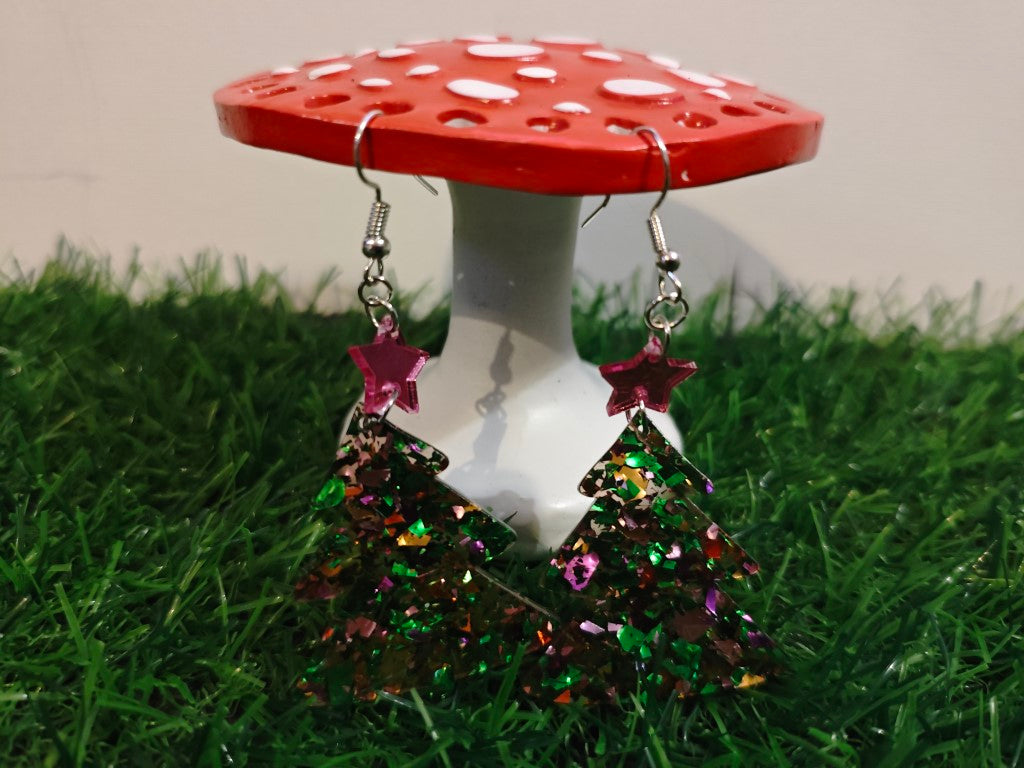 Sparkling Christmas Tree Earrings