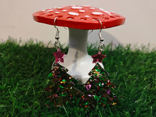 Sparkling Christmas Tree Earrings