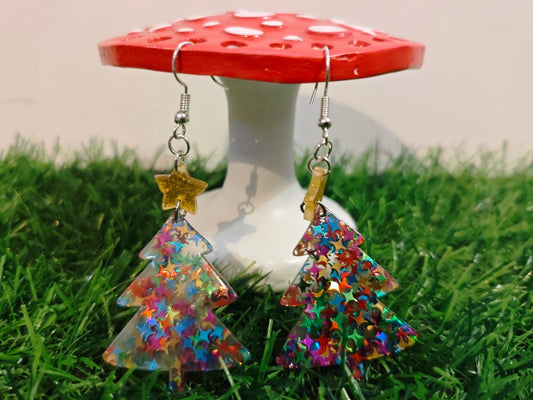 Sparkly Christmas Tree Earrings